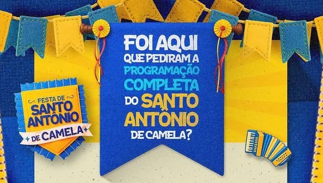 Festa de Santo Antônio em Camela tem programação de 10 a 13 de junho