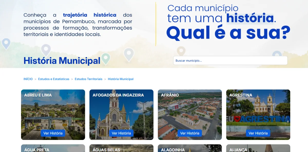 Condepe/Fidem atualiza sistema com dados históricos de municípios de PE