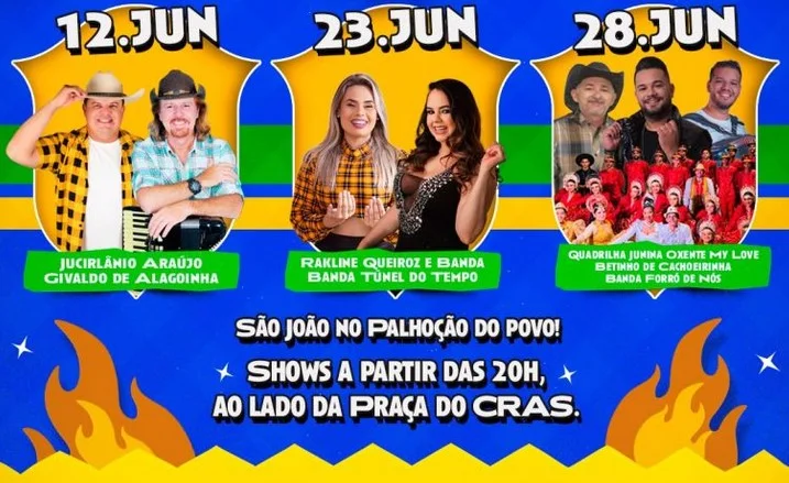 São João de Serra do Vento 2026 tem shows nos dias 12, 23 e 28 de junho no Palhocão do Povo