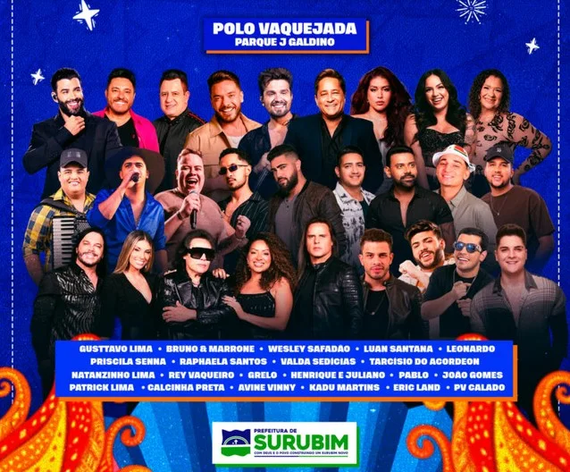 São João de Surubim 2026 tem Safadão, Luan Santana e mais em junho