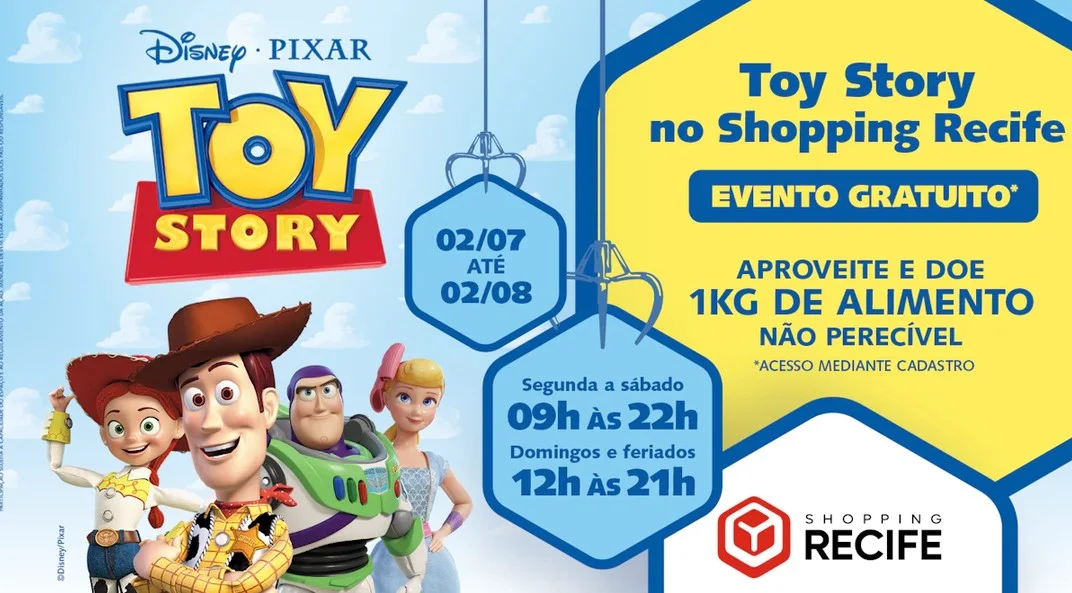Shopping Recife recebe experiência oficial de Toy Story nas férias de julho